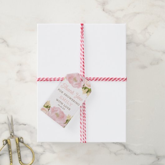 Roze flessenbatterijen voor Vrijgezellenfeest Cadeaulabel (Met Touw)