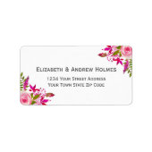 Roze flessenetiket voor het bruiloft etiket (Voorkant)