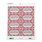 Roze flessenoliën Etiketten van flesjes (Full Sheet)