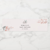 Roze flesvormig Baby shower Waterfles Etiket (Enkel label)