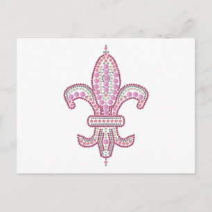 Roze Fleur de Lis Briefkaart