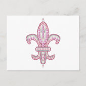 Roze Fleur de Lis Briefkaart (Voorkant)