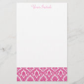 Roze Fleur De Lis Briefpapier (Voorkant)