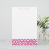 Roze Fleur De Lis Briefpapier (Staand voorkant)