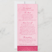 Roze Fleur De Lis bruiloftsreceptie dinermenu Kaart (Achterkant)