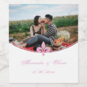 Roze fleur de Lis - etiket voor weddenschappen (Enkel label)