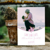 Roze Fleur de Lis Foto slaat de datum aankondiging