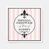  Roze Fleur de Lis Frans Vrijgezellenfeest Servetten (Voorkant)