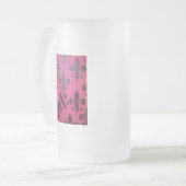 Roze Fleur De Lis Matglas Bierpul (Voorkant links)