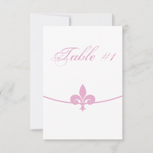 Roze Fleur de Lis Ontvangsttafelkaart Kaart (Achterkant)