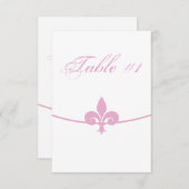 Roze Fleur de Lis Ontvangsttafelkaart Kaart (Voorkant / Achterkant)