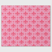 Roze Fleur-de-lis Patroonontwerp Cadeaupapier (Vlak)