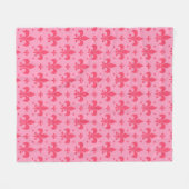 Roze Fleur-de-lis Patroonontwerp Fleece Deken (Voorkant (Horizontaal))