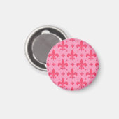 Roze Fleur-de-lis Patroonontwerp Magneet (Voorkant / Achterkant)