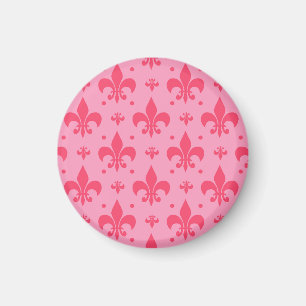 Roze Fleur-de-lis Patroonontwerp Magneet
