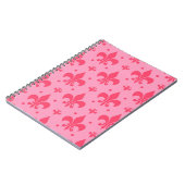 Roze Fleur-de-lis Patroonontwerp Notitieboek (Linkerzijde)