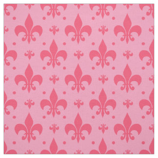 Roze Fleur-de-lis Patroonontwerp Stof
