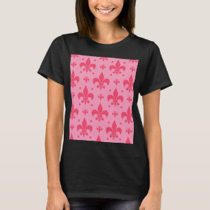 Roze Fleur-de-lis Patroonontwerp T-shirt