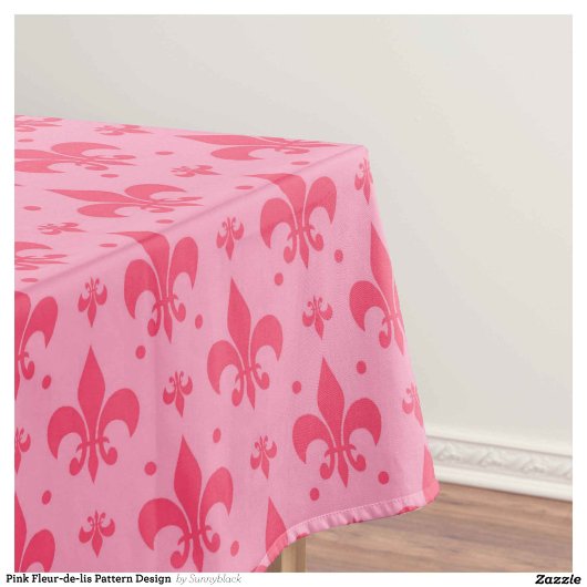 Roze Fleur-de-lis Patroonontwerp Tafelkleed