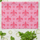 Roze Fleur-de-lis Patroonontwerp Theedoek (Gevouwen)