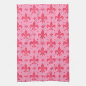 Roze Fleur-de-lis Patroonontwerp Theedoek (Verticaal)