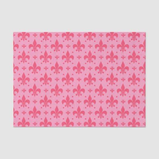 Roze Fleur-de-lis Patroonontwerp Tissuepapier (Voorkant)