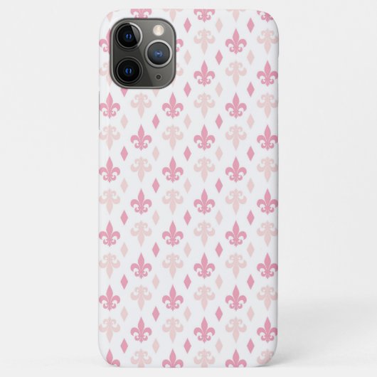  roze fleur de Lis Pattern Case-Mate iPhone Case (Achterkant)