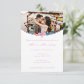 Roze Fleur de Lis Photo Vrijgezellenfeest Invite Kaart (Staand voorkant)