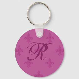 Roze Fleur De Lis Sleutelhanger