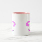 Roze Fleur De Lis Tweekleurige Koffiemok (Center)