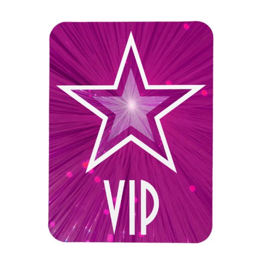Roze flexibele magneet uit Star 'VIP' (Verticaal)