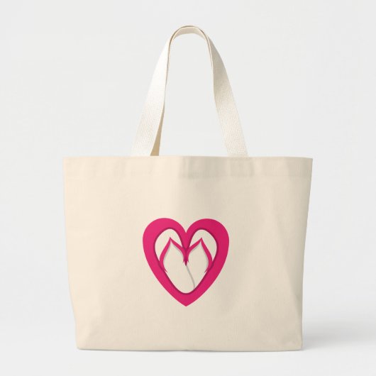 roze flip flop design 2 grote tote bag (Voorkant)