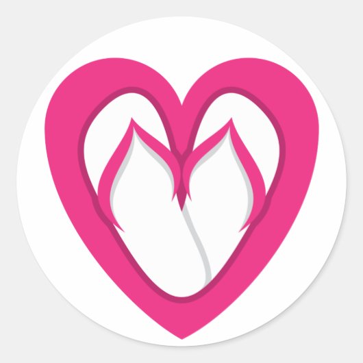 roze flip flop design 2 ronde sticker (Voorkant)