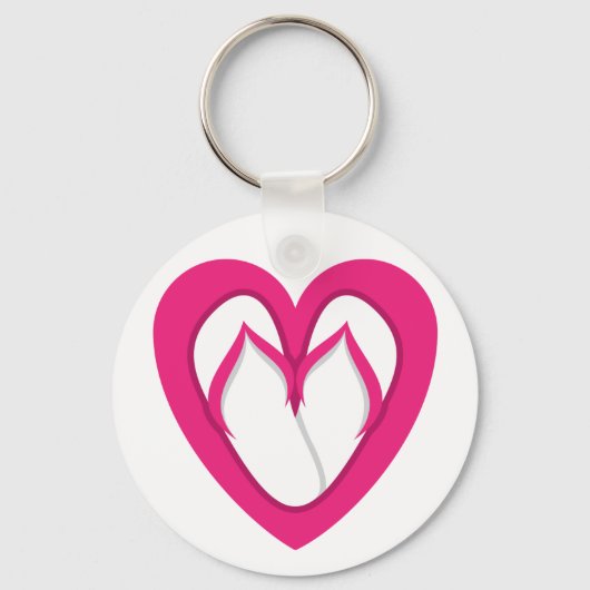 roze flip flop design 2 sleutelhanger (Voorkant)