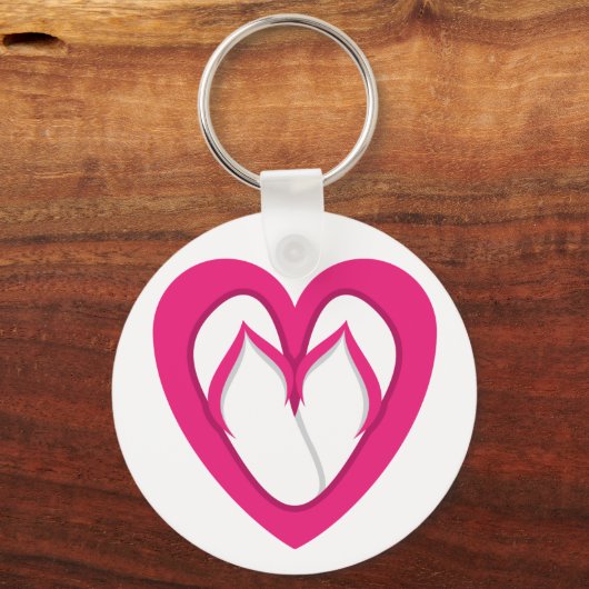 roze flip flop design 2 sleutelhanger (Voorkant)