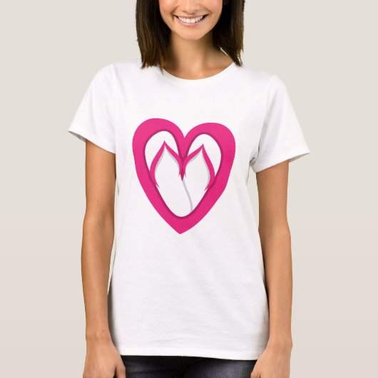 roze flip flop design 2 t-shirt (Voorkant)