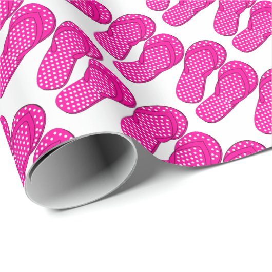 Roze flip flop strand thema cadeaupapier (Rol Hoek)