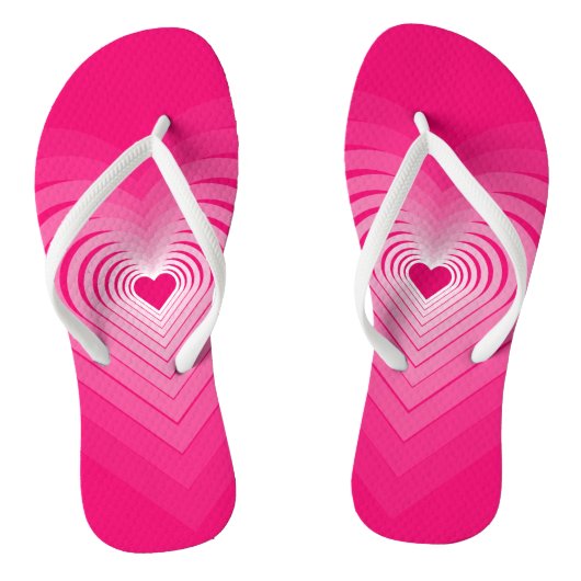 Roze Flip Flops met Harten (Voetbed)