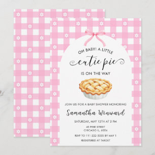 Roze Flirt Schattig Taartje Baby Shower Kaart