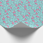 Roze fllamingos-patroon cadeaupapier (Hoek)