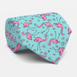 Roze fllamingos-patroon stropdas