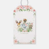 Roze flora Australische dieren Baby shower Favor Cadeaulabel (Achterkant)