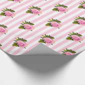 Roze flora Chic-Rozen shabby Gift Wrap Cadeaupapier (Hoek)