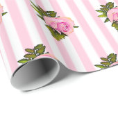 Roze flora Chic-Rozen shabby Gift Wrap Cadeaupapier (Rol Hoek)