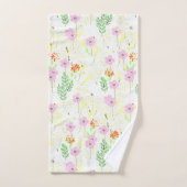 Roze Flora En Loof  Bad Handdoek (Handdoek)