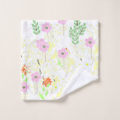 Roze Flora En Loof  Bad Handdoek (Wasdoekje)
