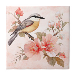 roze Flora & Fauna Art Tegeltje