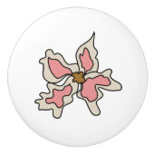 Roze Flora Knob Keramische Knop (Voorkant)