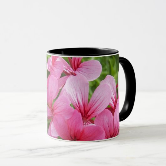 Roze Flora Mok (Voorkant rechts)