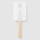 Roze Flora Trouwprogramma Fan Handwaaier (Achterkant)